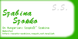 szabina szopko business card